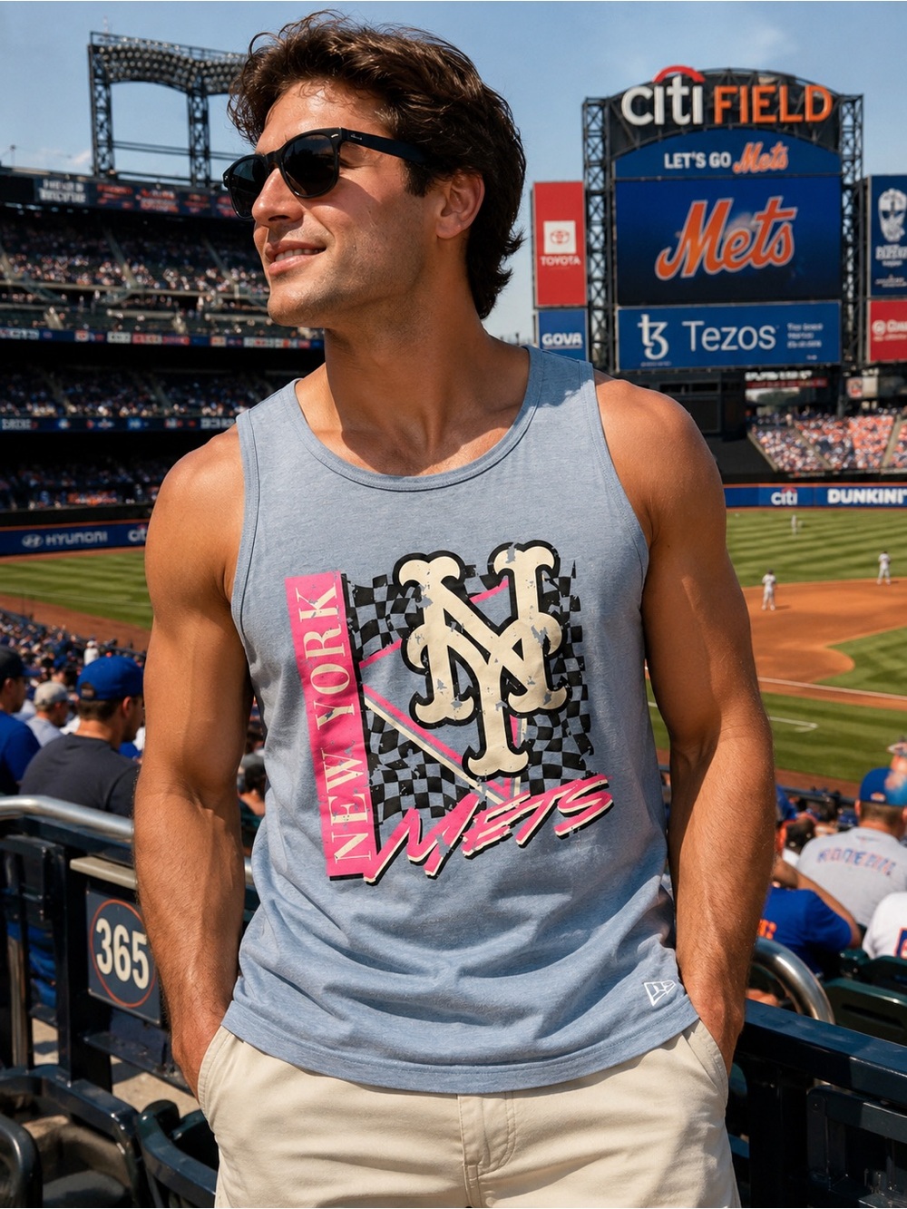 New Era NY Mets Thermochromic Color Changing 100% Cotton Tank Top Men M MLB